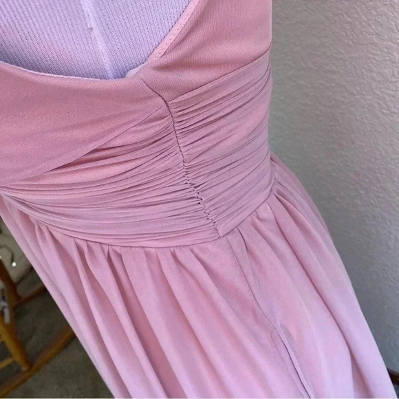Birdy Grey Lianna Mesh Dress Muted Pink Maxi Bridesmaid Prom Formal Lined: Small - Picture 4 of 10